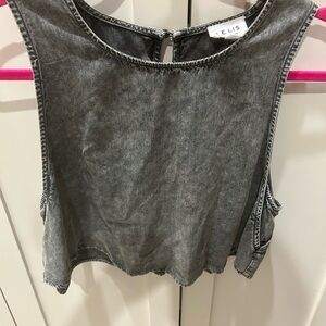Le Lis Charcoal Sleeveless Crop Top